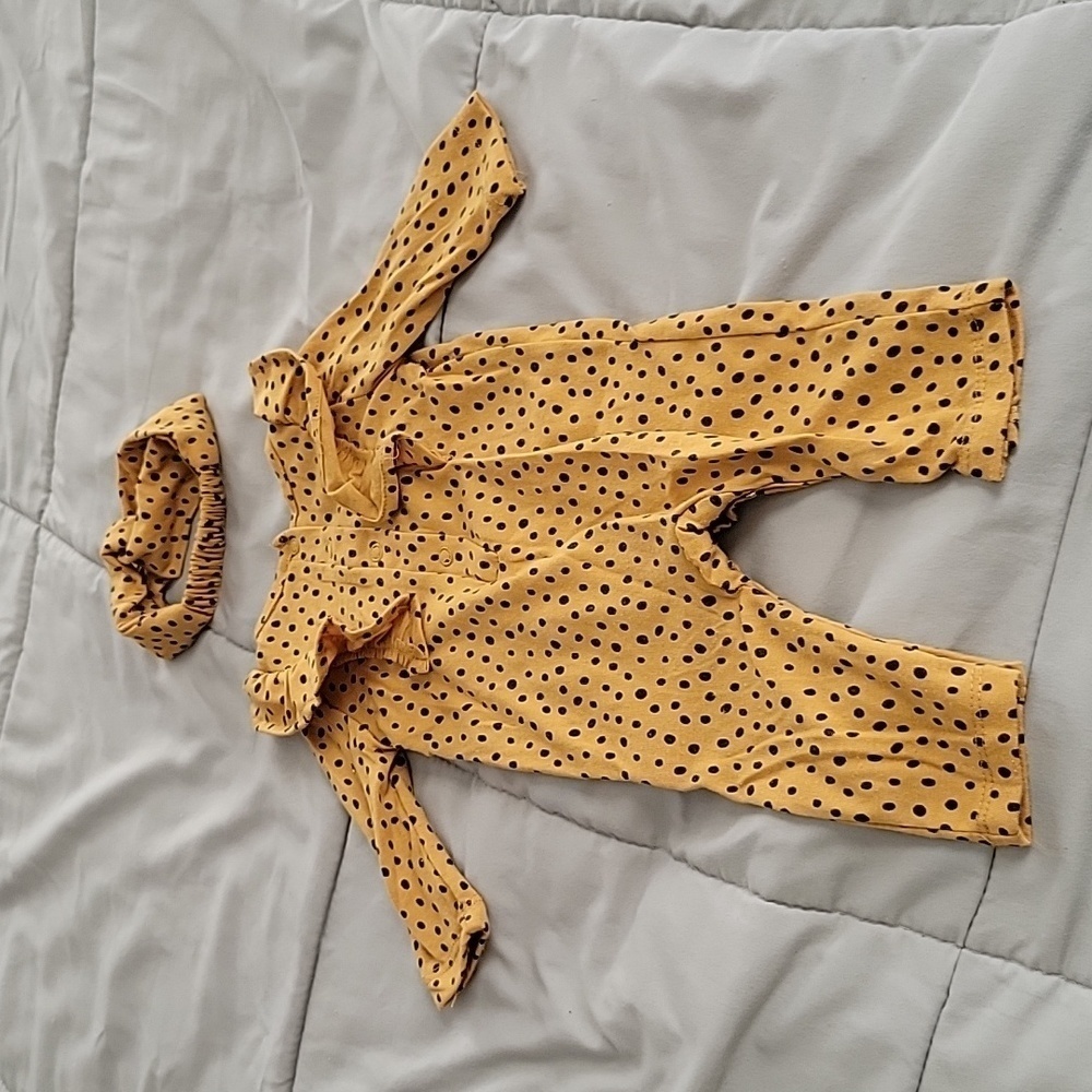 Jessica Simpson Baby Girl's Romper With Headband - Picture 7 of 11